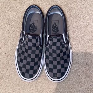 vans, checkered black/grey